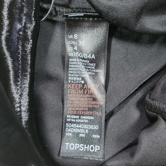 Topshop Lace Up Velvet Bodysuit Womens 4 Black Fairy Goth Floral Applique Dark - Picture 7 of 11